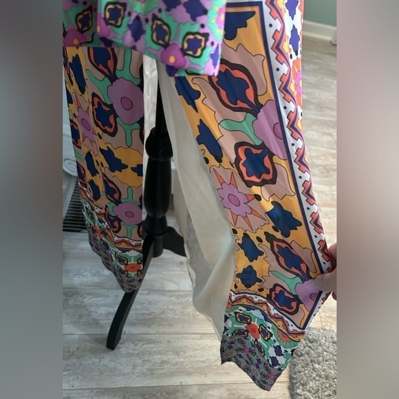 Colorful Kimono Robe by ZARA Size XS Oversized Brand New Silky Satin Feel - Picture 9 of 13